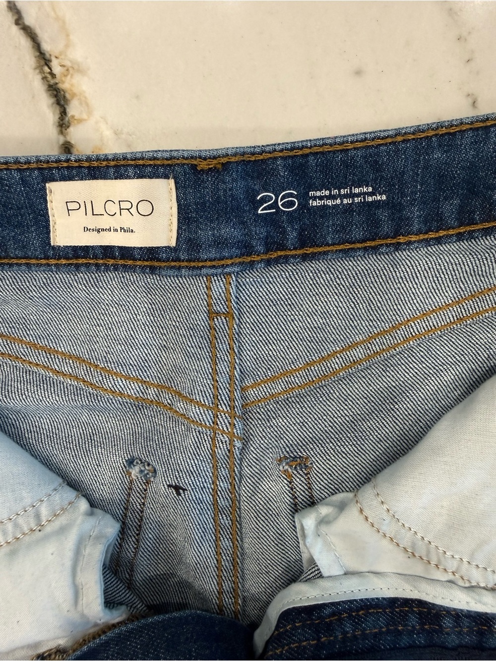 Pilcro Blue Barrel Jeans with Black Bows - Picture 3 of 10